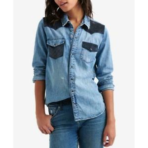 Lucky Brand Remade Denim Shirt sz XS NWT $99